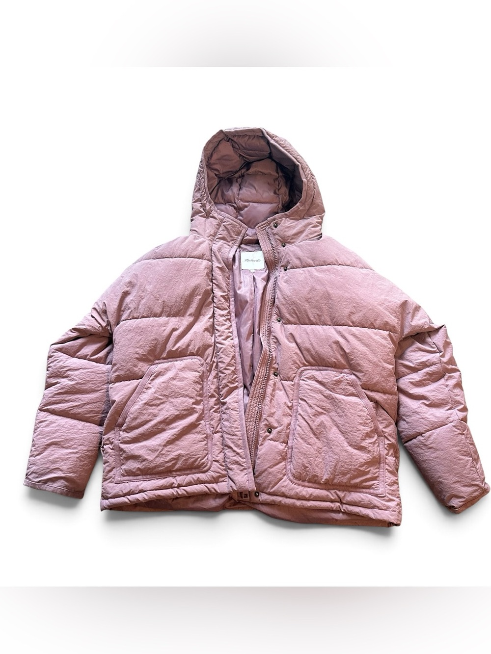 Madewell Women’s Lavender Holland Parka Hooded Puffer Jacket